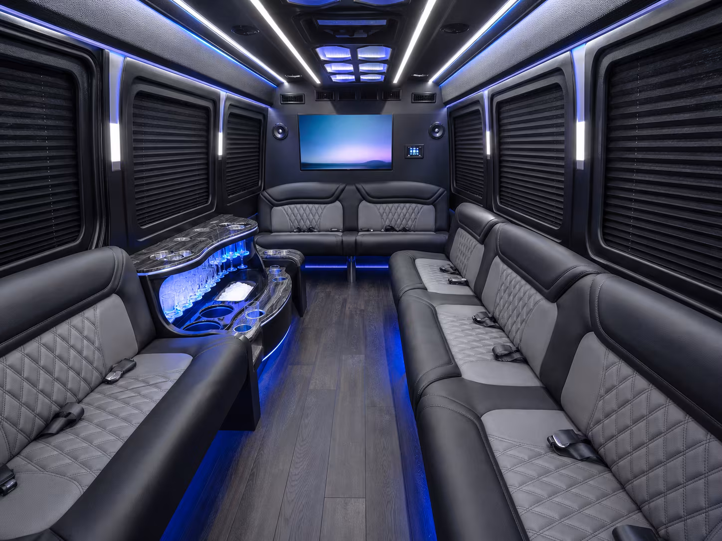 temecula 40 passenger party bus inside